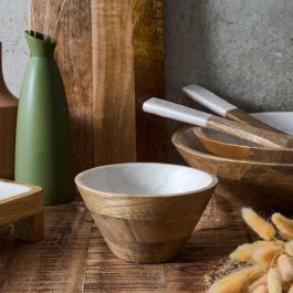 Home Deco Factory Bol Nerina de Madera, Colección Natural, Diámetro 15 cm