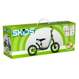 SKIDS CONTROL Bicicleta de equilibrio con reposapiés Verde 10 pulgadas, neumáticos EVA antipinchazos, marco de acero y sillín/manillar ajustables