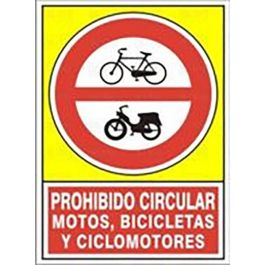 Señal 423 Alum.295X210''Pr.Cir.Moto.Bici'' Prohib.Circ.Motos, Bicletas Y Cliclomotores Duver Precio: 6.50000021. SKU: B193BHDWZZ