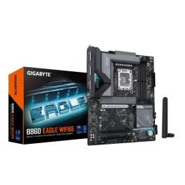 GIGABYTE B860 EAGLE WIFI6E Placa base - CPUs Intel Core Ultra, VRM de 12+1+2+1 fases, hasta 9066MHz DDR5, 1xPCIe 5.0 + 2xPCIe 4.0 M.2, LAN 2,5 GbE, WiFi 6E, USB 3.2 Gen 2x2 Precio: 197.4999994. SKU: B1JJ7RVYG8