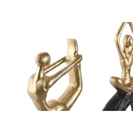 DKD Home Decor Figura Urban Dorado Negro Aluminio Yoga 3 Unidades 7 x 35 x 28 cm