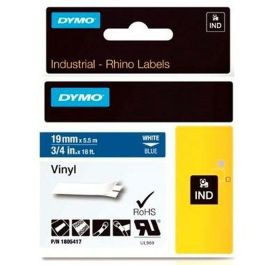 Cinta Laminada para Rotuladoras Dymo Rhino 19 mm x 5,5 m Azul Blanco Vinilo (5 Unidades)