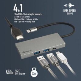 Docking USB Tipo-C NGS WonderDock4 Pro/ 2xUSB/ 1xUSB Tipo-C DP/ 1xHDMI Docking USB Tipo-C NGS WonderDock4 Pro/ 2xUSB/ 1xUSB Tipo-C DP/ 1xHDMI