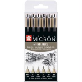 Talens Sakura Pigma Micron Rotuladores Fineliner Estuche 6 Negro Puntas 0.05-0.50mm Tinta Permanente Resistente Agua Precio: 9.5000004. SKU: S8418306