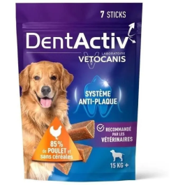 Vetocanis VET3428170007334 - DentActiv 7 Barritas Higiene Bucal con Pollo para Perros de 15 kg o más