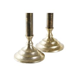 DKD Home Decor Candelabro Moderno Dorado Plateado 10 x 31.5 x 10 cm Set de 2