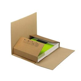 Caja Para Embalar Libros Q-Connect Carton Reciclado Canal Simple 3 mm Color Kraft 300x240x60 mm 5 unidades