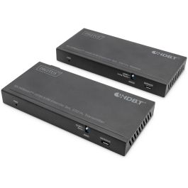 DIGITUS Extensor KVM HDMI HDBaseT 4K USB 2.0 150m – Kit Transmisor y Receptor para Cat6a/7/8 a 60Hz