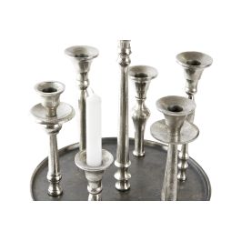 DKD Home Decor Candelabro Moderno de Aluminio para 7 velas, Dorado Plateado, 29x30x29 cm (Pack de 2 unidades)