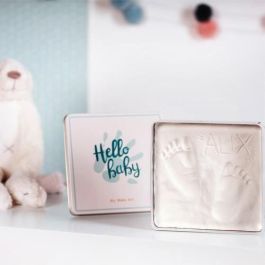 Baby Art Magic Box Square - Kit de Huellas y Manos de Bebé en Caja Metálica, Regalo de Nacimiento o Bautismo, Imprescindible