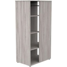 Mueble de almacenaje infantil - Roble color piedra - Con estantes y armario - Decoración en madera - Babyprice Up