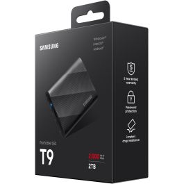 Samsung MU-PG2T0B/EU Disco SSD Portátil T9 2TB USB 3.2 Gen 2x2 (20Gbps) 2000MB/s Negro, Resistente a Caídas, Cifrado AES