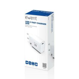 Ewent EW1320 Cargador USB-C 20W con Power Delivery para iPhone 12 y dispositivos Android, carga rápida