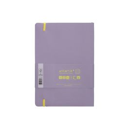 Cuaderno Con Gomilla Antartik Notes Tapa Blanda A5 Hojas Cuadricula Morado Y Amarillo 80 Hojas 80 gr Fsc