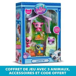 Pack temático 3 Mascotas - BANDAI - Littlest Pet Shop Camping - Animales y accesorios