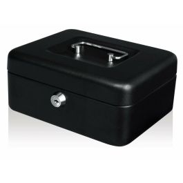 YALE Caja de dinero de seguridad con cerradura de cilindro y 2 llaves - 20 x 16 x 9 cm - Negro