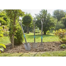 Gardena Tenedor para vasos NatureLine, Mango de madera de fresno FSC 100%, Ergonómico en D, 4 Dientes, 117 cm