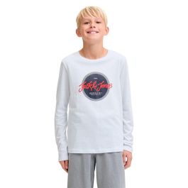 Camiseta de Manga Larga Infantil Jack & Jones Jjurban Ls Crew Neck Blanco 8-9 Años