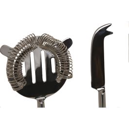 DKD Home Decor Coctel Glam - Set de 4 piezas con diseño de Perro, Inox Plateado 9x18x37cm