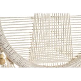 DKD Home Decor Decoracion Colgante Boho Ratán Algodón Natural Blanco 2 x 110 x 30 cm