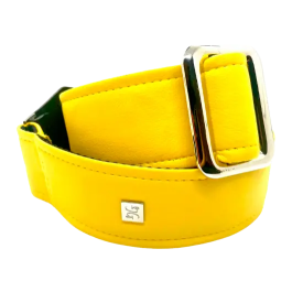 GETM Correa Guit/Bajo Fly Yellow Polipiel Nailon Piel Ajustable Hasta 165 cm Amarillo