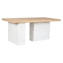 Mesa Comedor Moderno DKD Home Decor Blanco Natural 90 x 77 x 180 cm Mesa Comedor Moderno DKD Home Decor Blanco Natural 90 x 77 x 180 cm