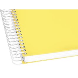 Cuaderno Espiral Liderpapel A4 Micro Crafty Tapa Forrada 120H 90 gr Cuadro 5 mm 5 Bandas 4 Taladros Color Amarillo