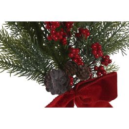 DKD Home Decor Rama de Navidad Tradicional en PVC Verde y Rojo para Decoración del Hogar 12x56x25 cm - Pack 12 Unidades