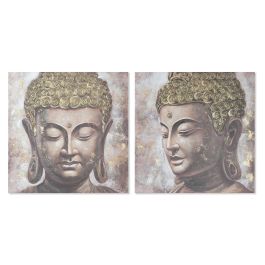 Cuadro Oriental DKD Home Decor Dorado Marron 3 x 100 x 100 cm (2 Unidades) Precio: 90.49999948. SKU: B19BHBTKM6