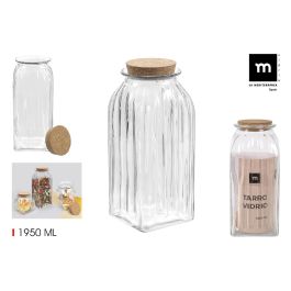 Tarro de Vidrio con Líneas y Tapón de Corcho 1950 ml - La Mediterranea (12 Unidades) Precio: 37.98999974. SKU: B13NLMAQ5B