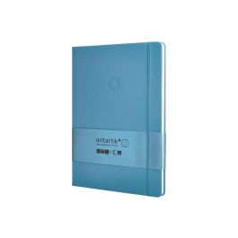 Cuaderno Con Gomilla Antartik Notes Tapa Dura A4 Hojas Rayas Azul Claro 100 Hojas 80 gr Fsc