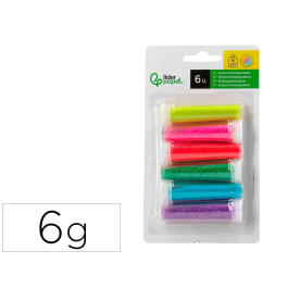 Liderpapel Purpurina Biodegradable Fantasía Bote 6 gr Colores Metalicos Pastel Surtidos Blister 6 Unidades Precio: 8.5426. SKU: B173Y6LM69