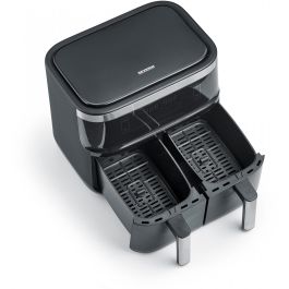 Severin FR 2453 Freidora de Aire Caliente Doble 3.25L con 1.3kg Capacidad y Temperatura de 80°C a 200°C, Negro/Plata