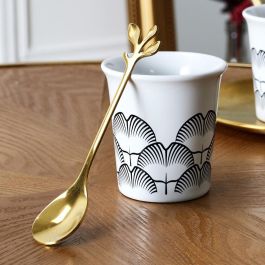 Home Deco Factory Lounge Juego de 4 Cucharas de Café Acero Inoxidable Doradas 11,8x2,3 cm