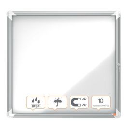 Nobo 1902578 Vitrina de Exterior para 6 x A4 Hojas, Aluminio y Cristal de Seguridad, 732 x 792 mm