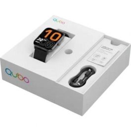 Qubo Smartwatch SMT-200 con Notificaciones, Frecuencia Cardíaca, Llamadas Bluetooth y 100 Modos Sport, Color Negro