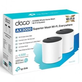 TP-Link Deco X55 Sistema Wi-Fi 6 Mesh AX3000 Doble Banda Pack de 2 con 3 Puertos Gigabit y Cobertura hasta 418m²
