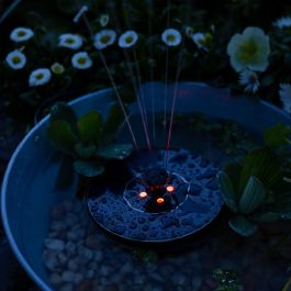 Lumineo Fuente Solar de Jardín RGB Plástico 4 LEDs Ø16 x 3,5 cm