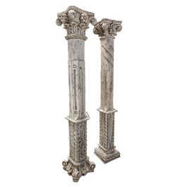 DKD Home Decor Columna Antique Columns de Teca Natural Decapé 30 x 30 x 200 cm para Item Home