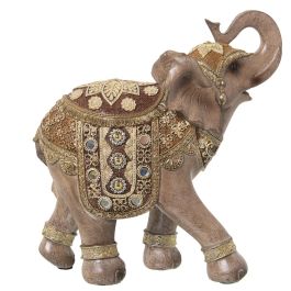 Figura Decorativa Alexandra House Living Gris Dorado Plástico Elefante 13 x 25 x 26 cm