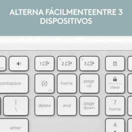Teclado Logitech Blanco Qwerty Español QWERTY Teclado Logitech Blanco Qwerty Español QWERTY