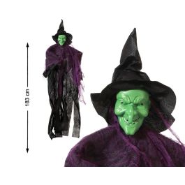 Muñeca de Bruja Verde 183 cm con Sombrero Negro y Capa Morada para Decoración Halloween Precio: 2.50000036. SKU: B18HE5KRBA