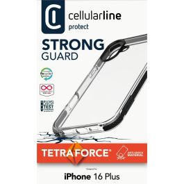 Cellularline Strong Guard Funda Transparente para iPhone 16 Plus