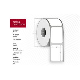 Capture Label 45 x 32mm, Core 25mm, Direct Thermal, Coated, Permanent adhesive, No perforation, 2800 labels per roll, 10 rolls per box. Precio: 94.98999972. SKU: B19L96ZEXH