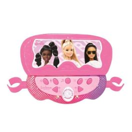 Lexibook LEX1695286887130 Micrófono de Barbie con soporte ajustable, iluminado, 2 Micrófonos, efectos de voz y Bluetooth