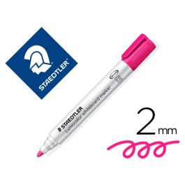 Rotulador Staedtler Lumocolor 351 Para Pizarra Blanca Punta Redonda 2 mm Recargable Color Rosa 10 unidades