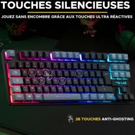 The G-Lab THE3760162055443 Teclado Gaming KEYZ CAESIUM TKL RGB Negro y Gris