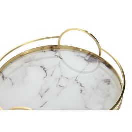 Bandeja Decoracion Moderno DKD Home Decor Dorado Blanco 30 x 6 x 30 cm Set de 2 Bandeja Decoracion Moderno DKD Home Decor Dorado Blanco 30 x 6 x 30 cm Set de 2