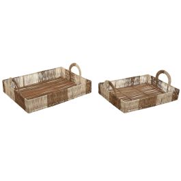 Bandeja Tropical DKD Home Decor Natural Marron 35 x 15 x 46 cm Set de 2 (2 Unidades) Precio: 77.50000027. SKU: B1DN8DJ9A7