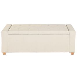 Banqueta Home ESPRIT Beige Poliéster Madera 120 X 50 X 42 CM